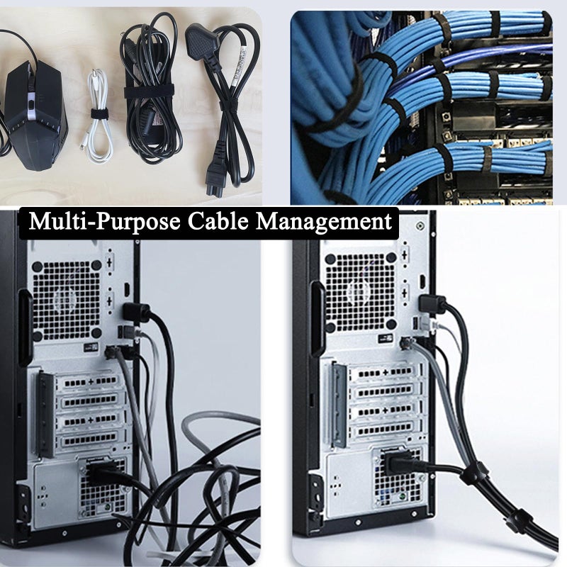 Anikoocory 60Pcs Mixed Cable Ties, 4 Inch+6 Inch+8 Inch Reusable Wire Ties, Cord Ties, Cable Straps, Cords Organizer, Adjustable, Heavy Duty, Self-Locking, Black - Image 4